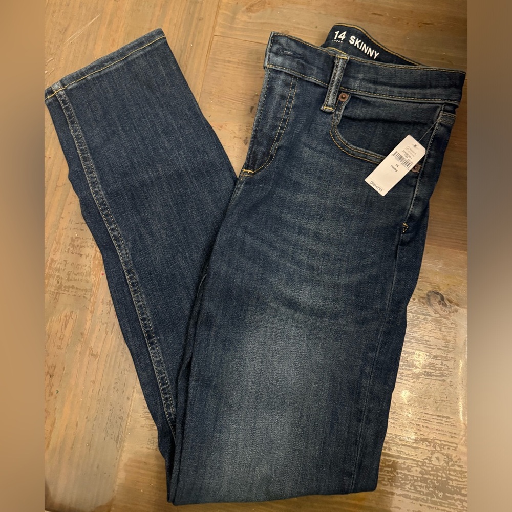 New NWT GAP Boys Denim Jeans Skinny 14 Husky Plus